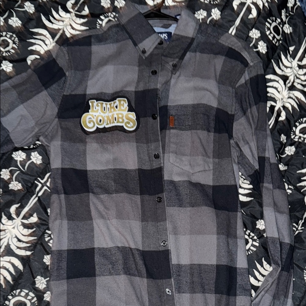 Luke Combs Custom Men's Gray Plaid Shirt